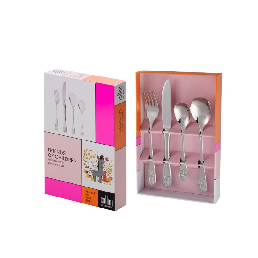 DĚTSKÁ 4 ks příborová sada oranžová