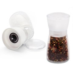 Mlýnek na sůl/pepř 170 ml skleněný bílý