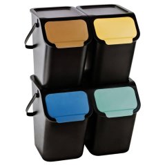 Koš plastový na separovaný odpad, 4x25L, BINI