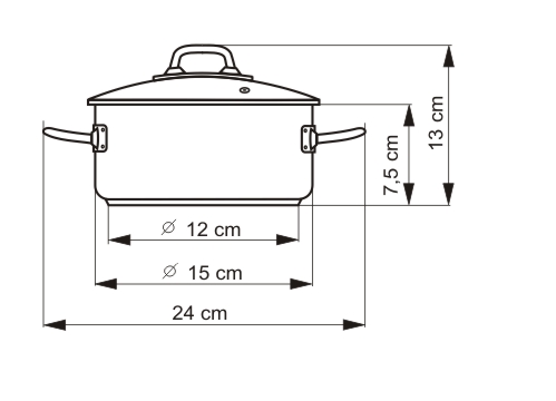 PROFESSIONAL kastról s pokrievkou 15 cm 1,0 l nerez