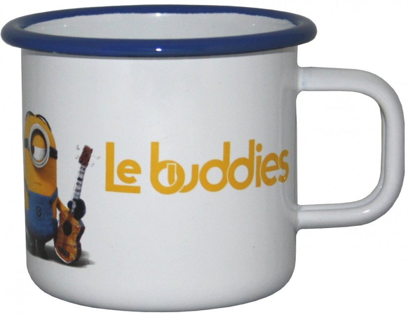 Hrnek 8 cm 0,37 lt Mimoni modrý okraj