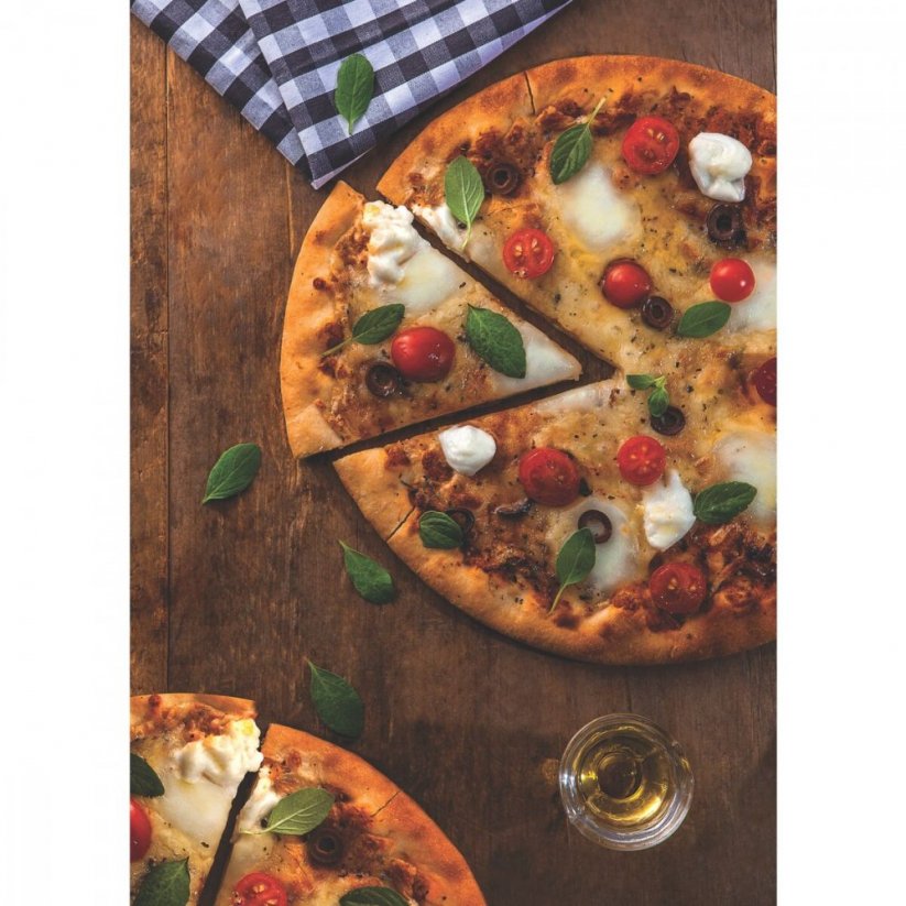 BRASIL plech na pizzu s otvory 30cm, bordová-béžová