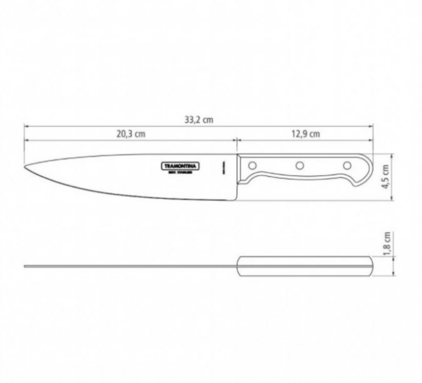 Kuchynský nôž Polywood univerzálny 15 cm červený