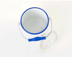 Bandaska na mlieko modrý lem 18,5 cm 3 l