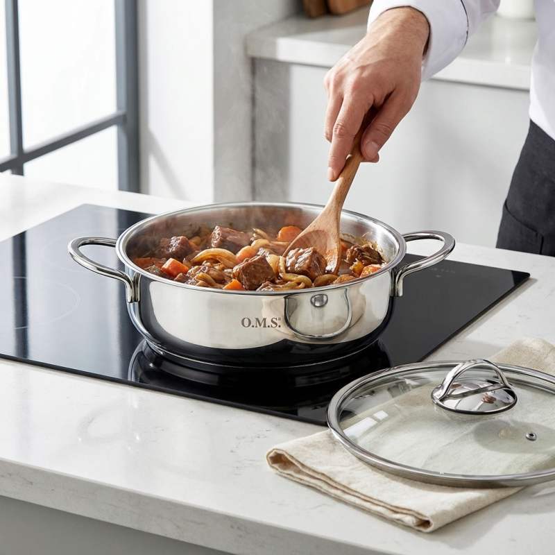 Nerezový kastrol + poklice 24 cm 3 lt TEO
