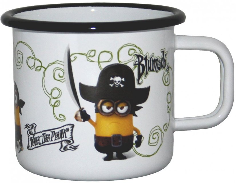 Hrnček 8cm 0,37lt Mimoni čierny okraj