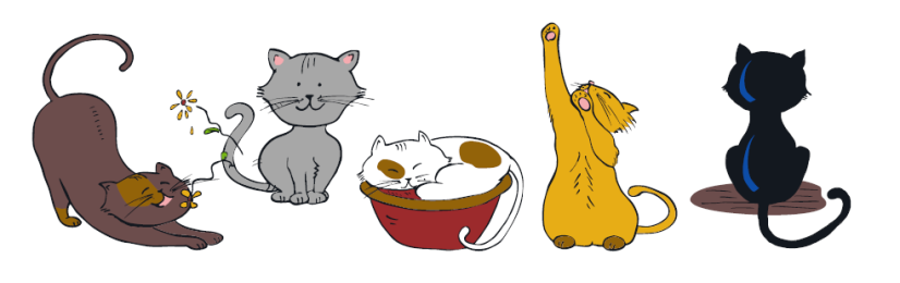 Hrnček 8cm 0,4lt modrý, motív mačky