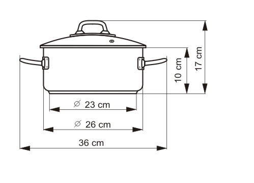PROFESSIONAL kastról s pokrievkou 26 cm 4,5 l nerez