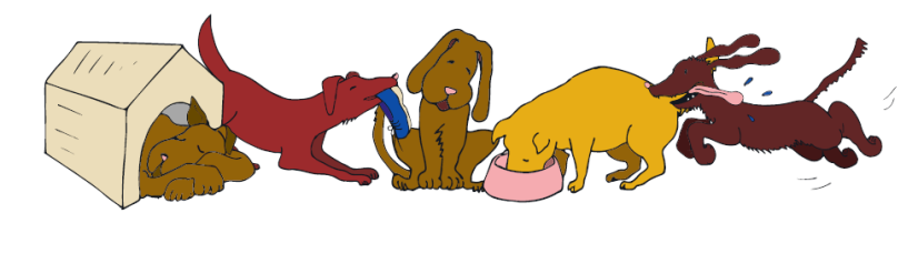 Hrnek 8 cm 0,4 lt modrý, motiv psíkov