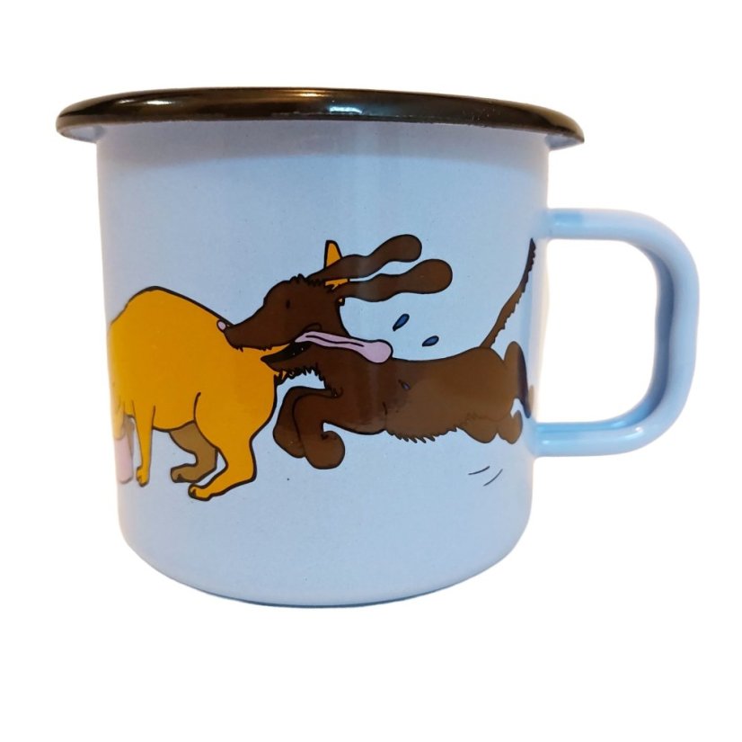 Hrnek 8 cm 0,4 lt modrý, motiv psíkov