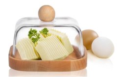 Dóza na máslo dřevo + sklo