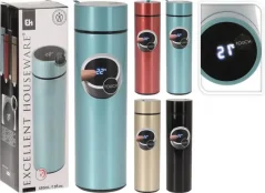 Termoska 450 ml s digitálnym teplomerom, mix farieb