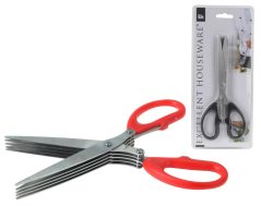 Nožnice na bylinky, 5-čepeľové, nerezové