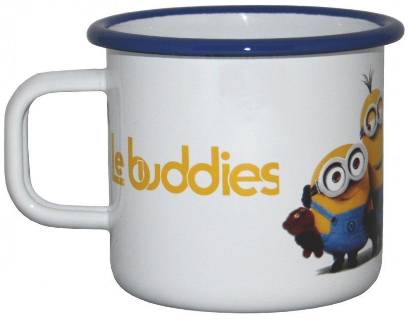 Hrnek 8 cm 0,37 lt Mimoni modrý okraj