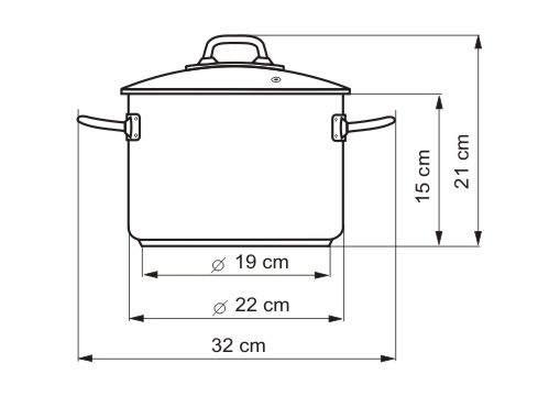 PROFESSIONAL vysoký hrnec s poklicí 22 cm 5,5 lt nerez