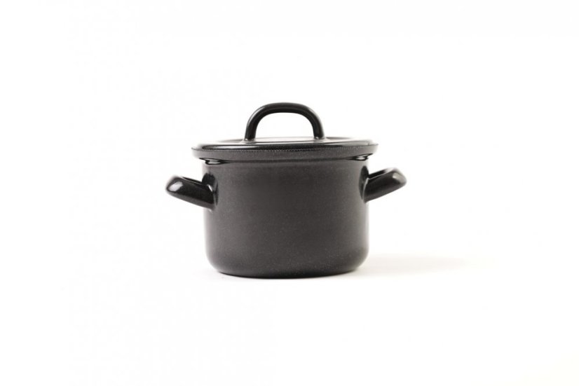 BERYL hrnec s poklicí 14 cm 1,2 lt, černý