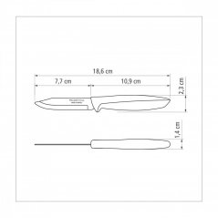 Plenus kuchyňský nůž na ovoce/zeleninu 7,5cm černá