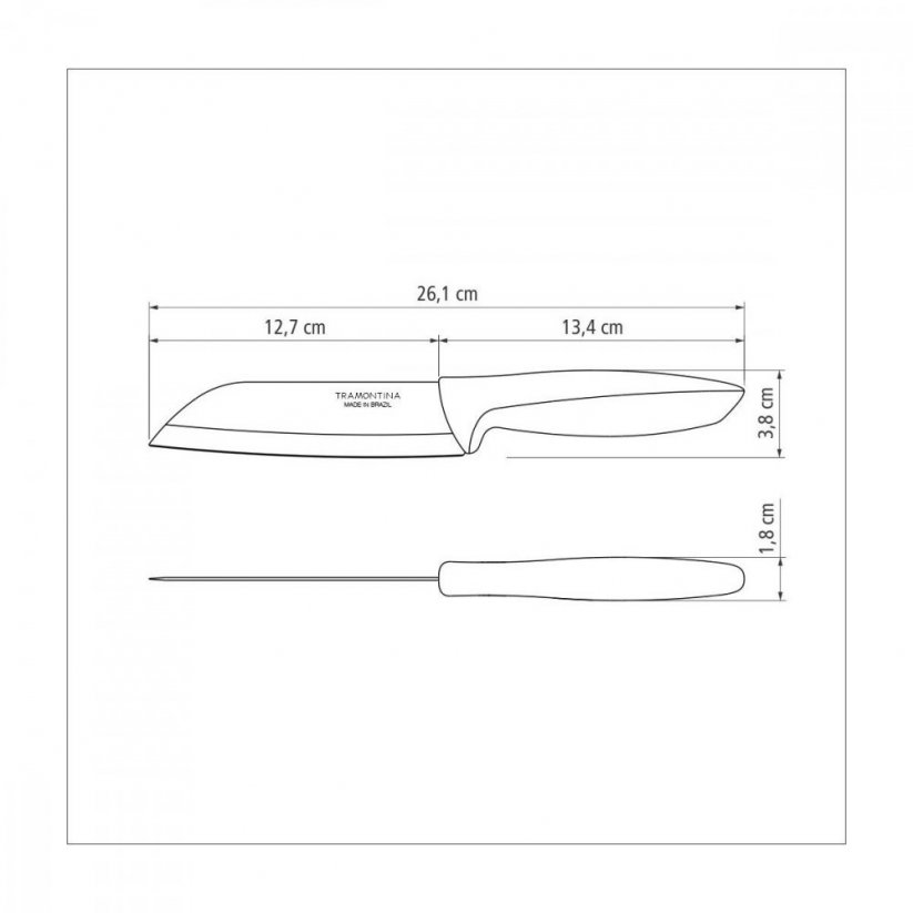 Plenus Santoku nôž 12,5 cm čierny